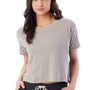 Alternative Womens Headliner Cropped Short Sleeve Crewneck T-Shirt - Smoke Grey