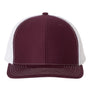 Richardson Hats Mens Snapback Trucker Hat - Maroon/White