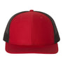 Richardson Mens Snapback Trucker Hat - Red/Black - NEW