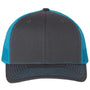 Richardson Hats Mens Snapback Trucker Hat - Charcoal Grey/Neon Blue