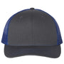 Richardson Hats Mens Snapback Trucker Hat - Charcoal Grey/Royal Blue