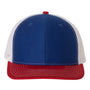 Richardson Mens Snapback Trucker Hat - Royal Blue/White/Red - NEW