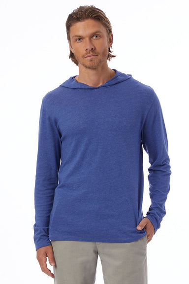 Alternative 5123 Mens Vintage Keeper Long Sleeve Hooded T-Shirt Hoodie Vintage Royal Blue Model Front