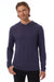 Alternative 5123 Mens Vintage Keeper Long Sleeve Hooded T-Shirt Hoodie Navy Blue Model Front