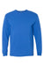 Bayside BA5060 Mens USA Made Long Sleeve Crewneck T-Shirt Royal Blue Flat Front