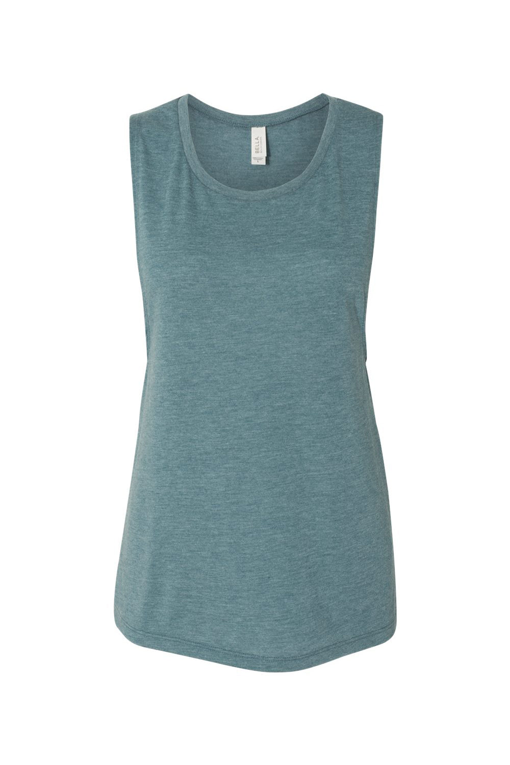 Bella + Canvas BC8803/B8803/8803 Womens Flowy Muscle Tank Top Heather Deep Teal Blue Flat Front