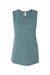Bella + Canvas BC8803/B8803/8803 Womens Flowy Muscle Tank Top Heather Deep Teal Blue Flat Front