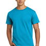 Hanes Mens Authentic Short Sleeve Crewneck T-Shirt - Teal Blue