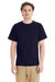 Hanes 5290P Mens Essential Short Sleeve Crewneck T-Shirt w/ Pocket Athletic Navy Blue Model Front