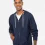 Independent Trading Co. Mens Full Zip Hooded Sweatshirt Hoodie - Slate Blue - NEW