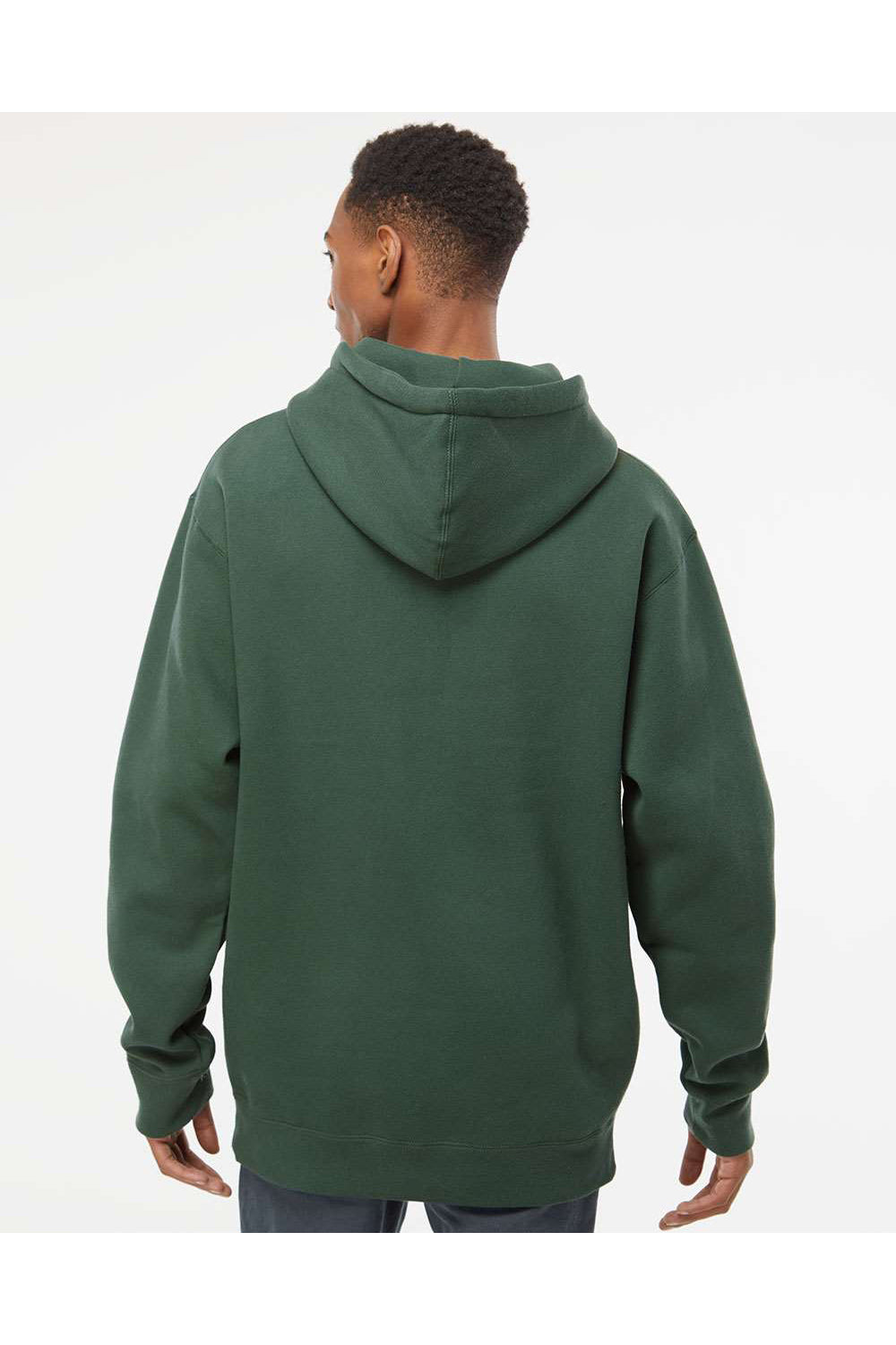 Independent Trading Co. IND4000 Mens Hooded Sweatshirt Hoodie Alpine Green Model Back