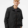 Independent Trading Co. Mens Water Resistant Snap Down Coaches Jacket - Black - NEW