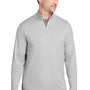 Puma Mens Cloudspun Moisture Wicking 1/4 Zip Sweatshirt w/ Pocket - Heather High Rise Grey