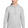 Puma Mens Cloudspun Moisture Wicking Hooded Sweatshirt Hoodie w/ Pouch Pocket - Heather High Rise Grey