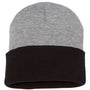 Sportsman Hats Unisex Color Blocked Cuffed Beanie - Heather Grey/Black