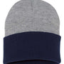 Sportsman Hats Unisex Color Blocked Cuffed Beanie - Heather Grey/Navy Blue