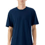 American Apparel Mens Sueded Cloud Short Sleeve Crewneck T-Shirt - Sueded Navy Blue - NEW