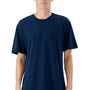 American Apparel Mens Sueded Cloud Short Sleeve Crewneck T-Shirt - Navy Blue
