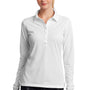 Nike Womens Stretch Tech Dri-Fit Moisture Wicking Long Sleeve Polo Shirt - White