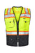 Kishigo S5002-5003 Mens Premium Black Series Surveyors Vest Lime Green Flat Front