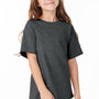 Hanes Youth Essential-T Short Sleeve Crewneck T-Shirt - Heather Charcoal Grey