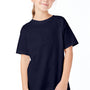 Hanes Youth Essential-T Short Sleeve Crewneck T-Shirt - Athletic Navy Blue