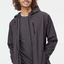 Independent Trading Company Mens Poly Tech Full Zip Waterproof Soft Shell Hooded Jacket - Graphite Grey