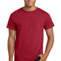 Hanes Mens Authentic Short Sleeve Crewneck T-Shirt w/ Pocket - Deep Red