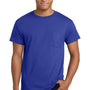 Hanes Mens Authentic Short Sleeve Crewneck T-Shirt w/ Pocket - Deep Royal Blue - Closeout