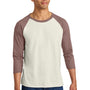Jerzees Mens Premium Blend Baseball Moisture Wicking 3/4 Sleeve Crewneck T-Shirt - Heather Sweet Cream/Heather Mauve