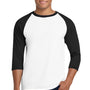 Gildan Mens 3/4 Sleeve Crewneck T-Shirt - White/Black