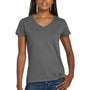 Gildan Womens Short Sleeve V-Neck T-Shirt - Charcoal Grey