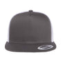 Yupoong Hats Mens Adjustable Trucker Hat - Charcoal Grey/White
