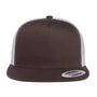 Yupoong Hats Mens Adjustable Trucker Hat - Brown/White