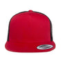 Yupoong Hats Mens Adjustable Trucker Hat - Red/Black