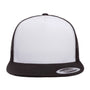 Yupoong Hats Mens Adjustable Trucker Hat - White/Black