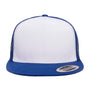 Yupoong Hats Mens Adjustable Trucker Hat - White/Royal Blue