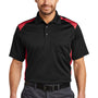 CornerStone Mens Select Moisture Wicking Short Sleeve Polo Shirt w/ Pocket - Black/Red