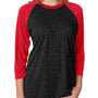 Next Level Mens Jersey 3/4 Sleeve Crewneck T-Shirt - Vintage Black/Red
