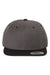 Yupoong 6089M Mens Premium Flat Bill Snapback Hat Heather Dark Grey/Black Flat Front