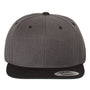 Yupoong Hats Mens Adjustable Hat - Heather Dark Grey/Black