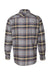 Burnside 8219 Mens Plaid Flannel Long Sleeve Snap Down Shirt w/ Double Pockets Light Grey Flat Back