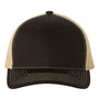 Richardson Mens Snapback Trucker Hat - Black/Vegas Gold - NEW
