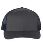 Richardson Mens Snapback Trucker Hat - Charcoal Grey/Navy Blue - NEW