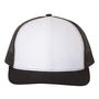 Richardson Mens Snapback Trucker Hat - White/Black - NEW