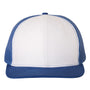 Richardson Mens Snapback Trucker Hat - White/Royal Blue - NEW
