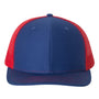 Richardson Hats Mens Snapback Trucker Hat - Royal Blue/Red - Closeout