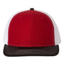 Richardson Mens Snapback Trucker Hat - Red/White/Black - NEW