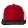 Richardson Hats Mens Snapback Trucker Hat - Red/White/Black