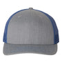 Richardson Hats Mens Snapback Trucker Hat - Heather Grey/Royal Blue